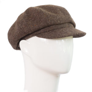 Katupoika-lakki-ruskea donegal tweed bakerboy helsinki hat factory